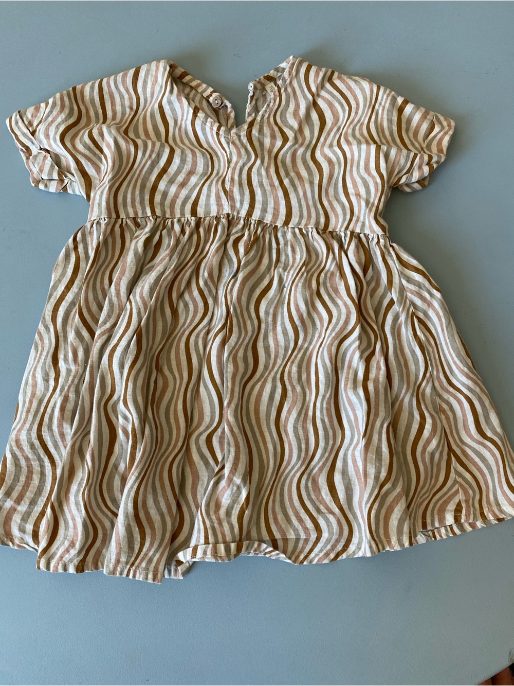 Rylee + Cru Toddler Multicolor Wavy Stripe Short Sleeve Dress